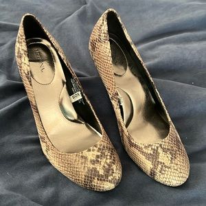 New snake skin print heels
